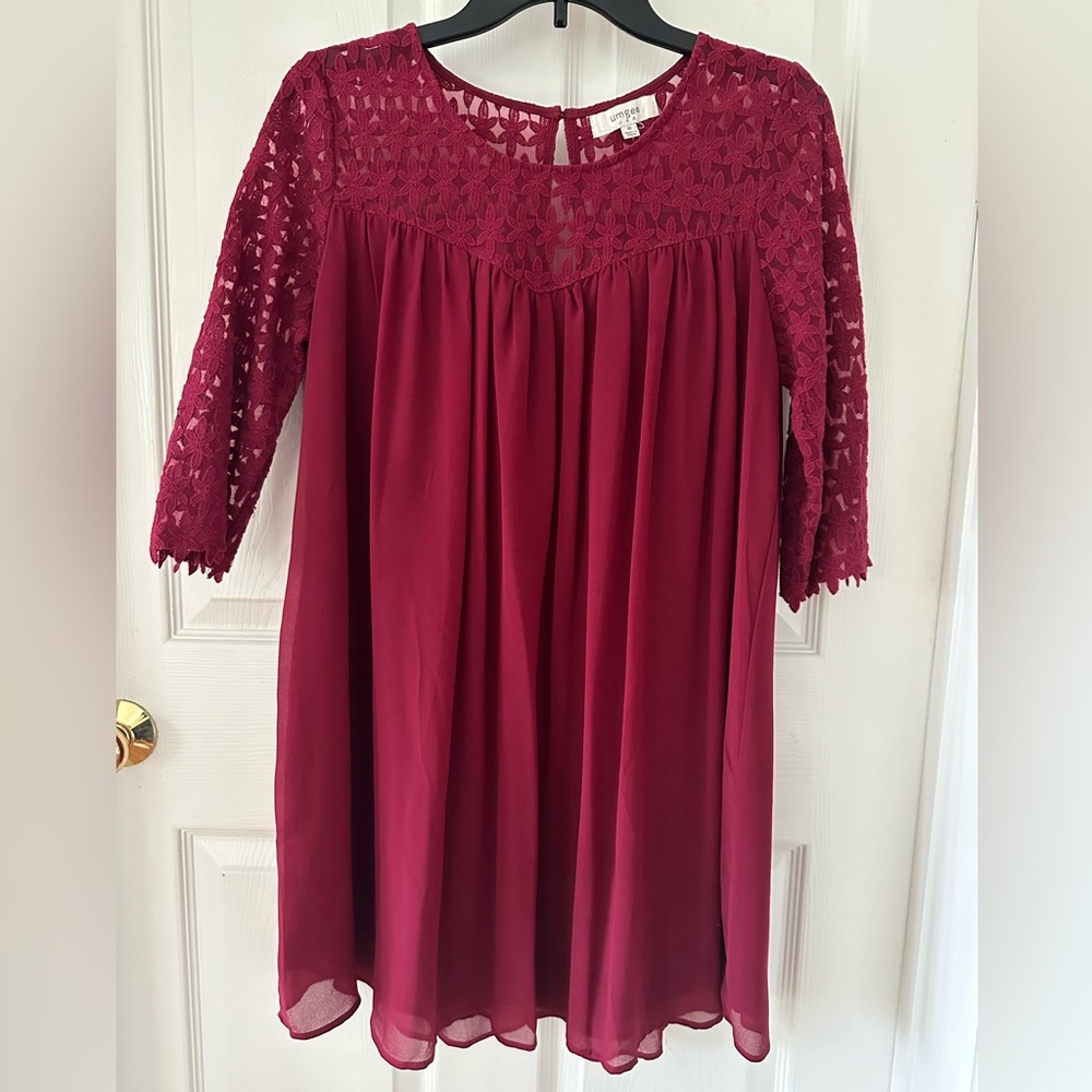 Women’s Umgee Wine Lace Overlay Dress